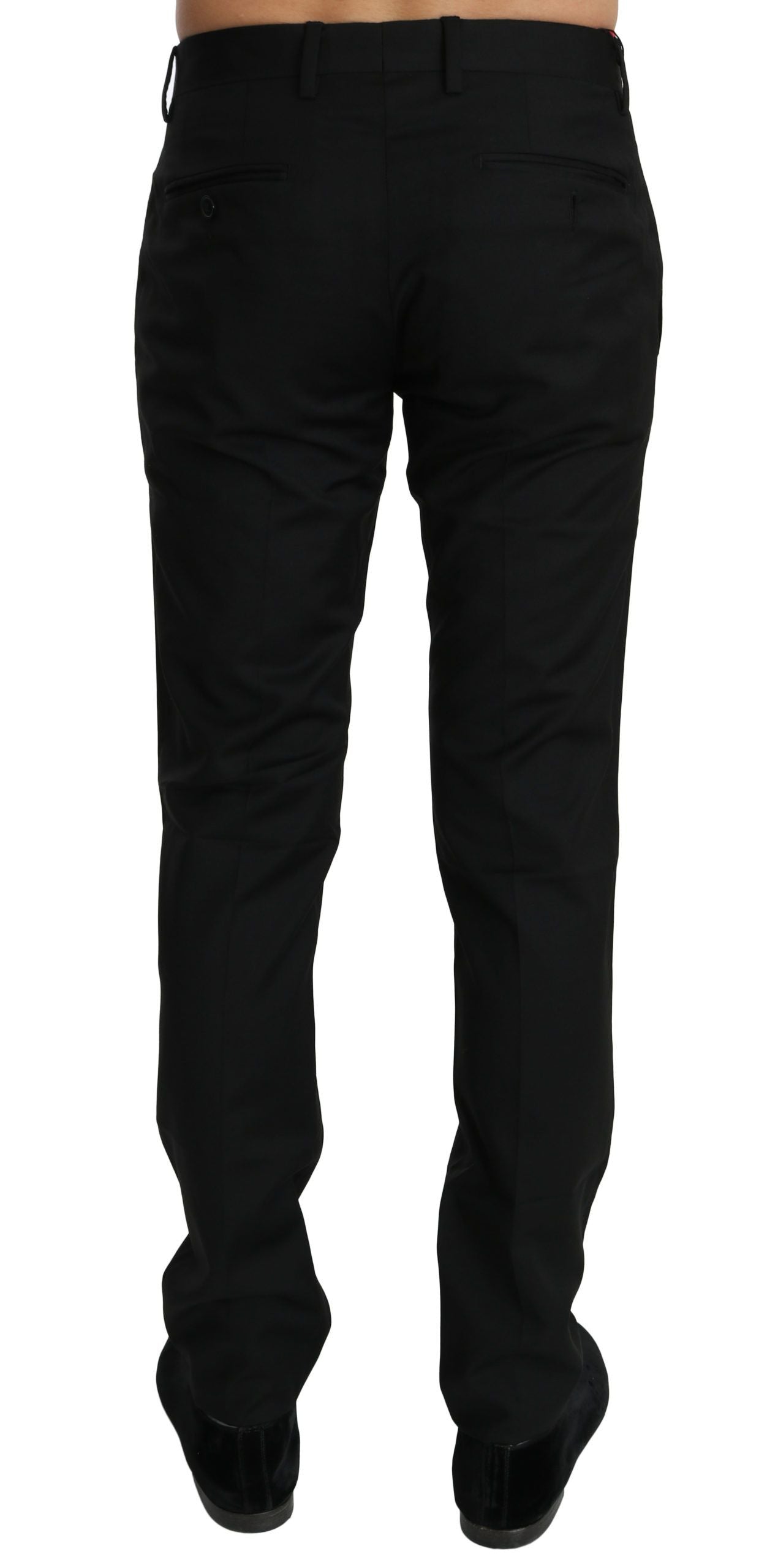 Dolce & Gabbana Elegant Black Wool Dress Men's Pants