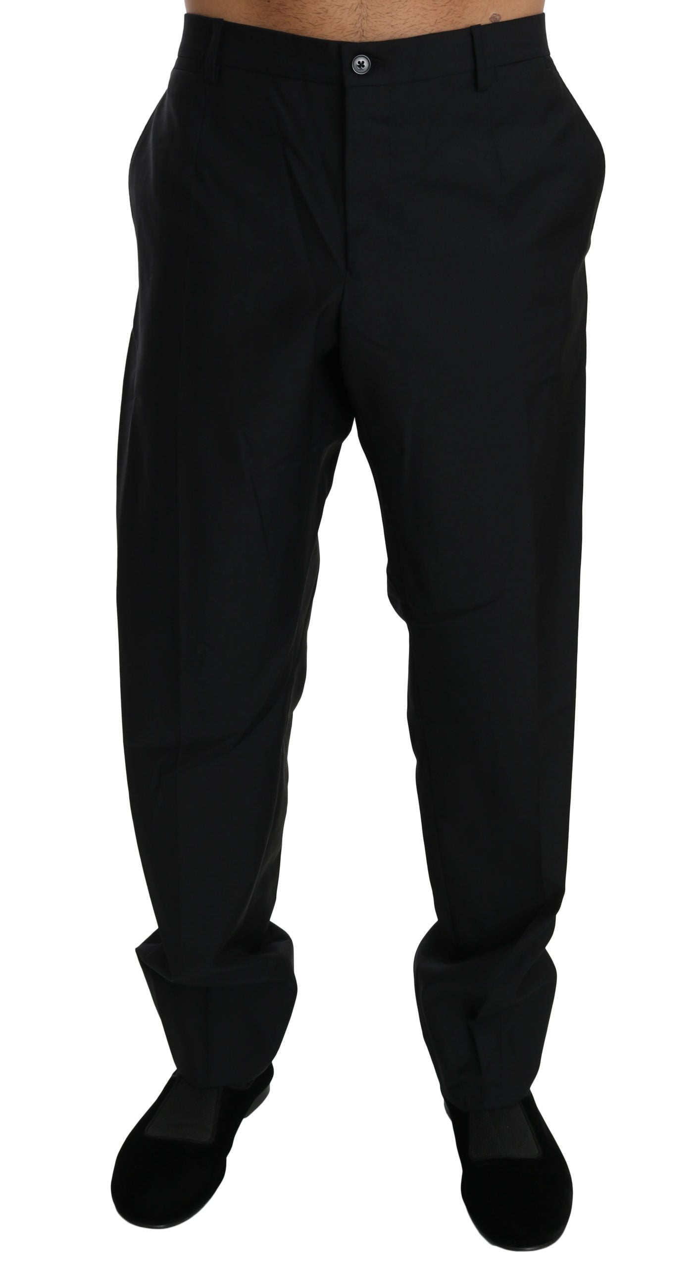 Dolce & Gabbana Black Dress Formal Trouser Men Wool Men's Pants