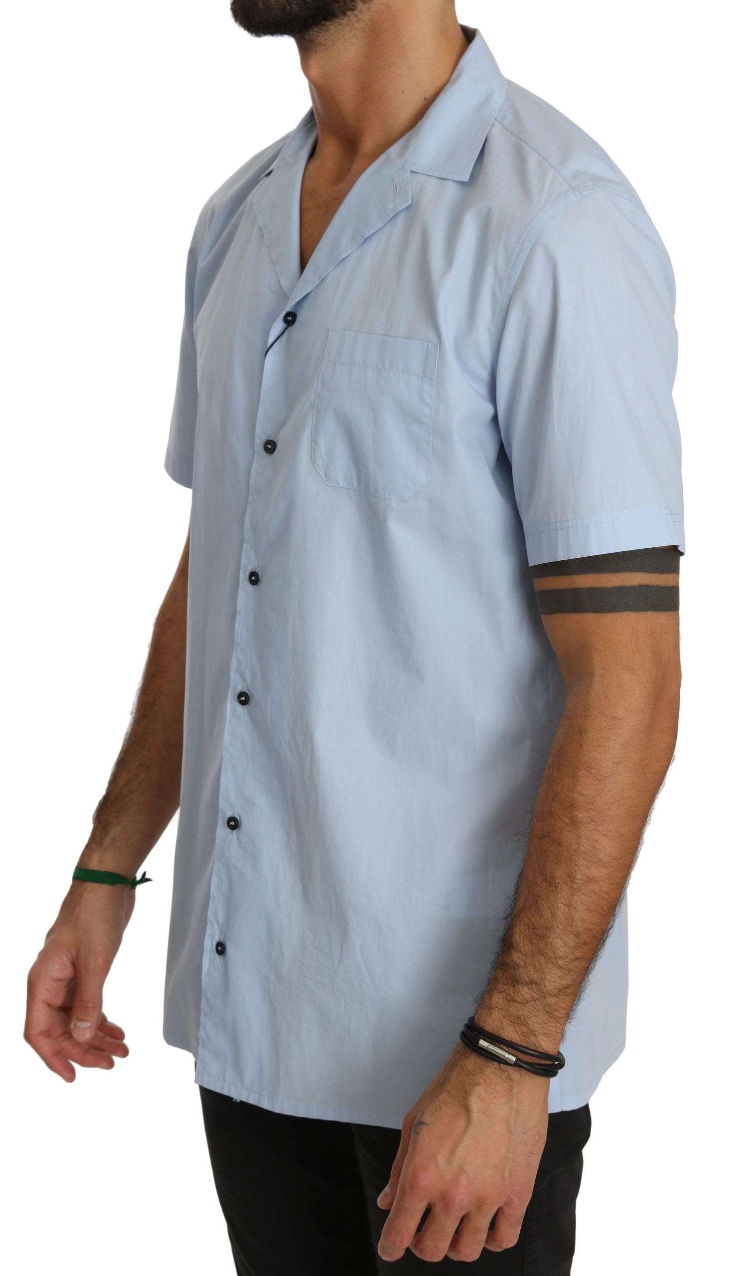 Dolce & Gabbana Elegant Blue Cotton Casual Men's Shirt