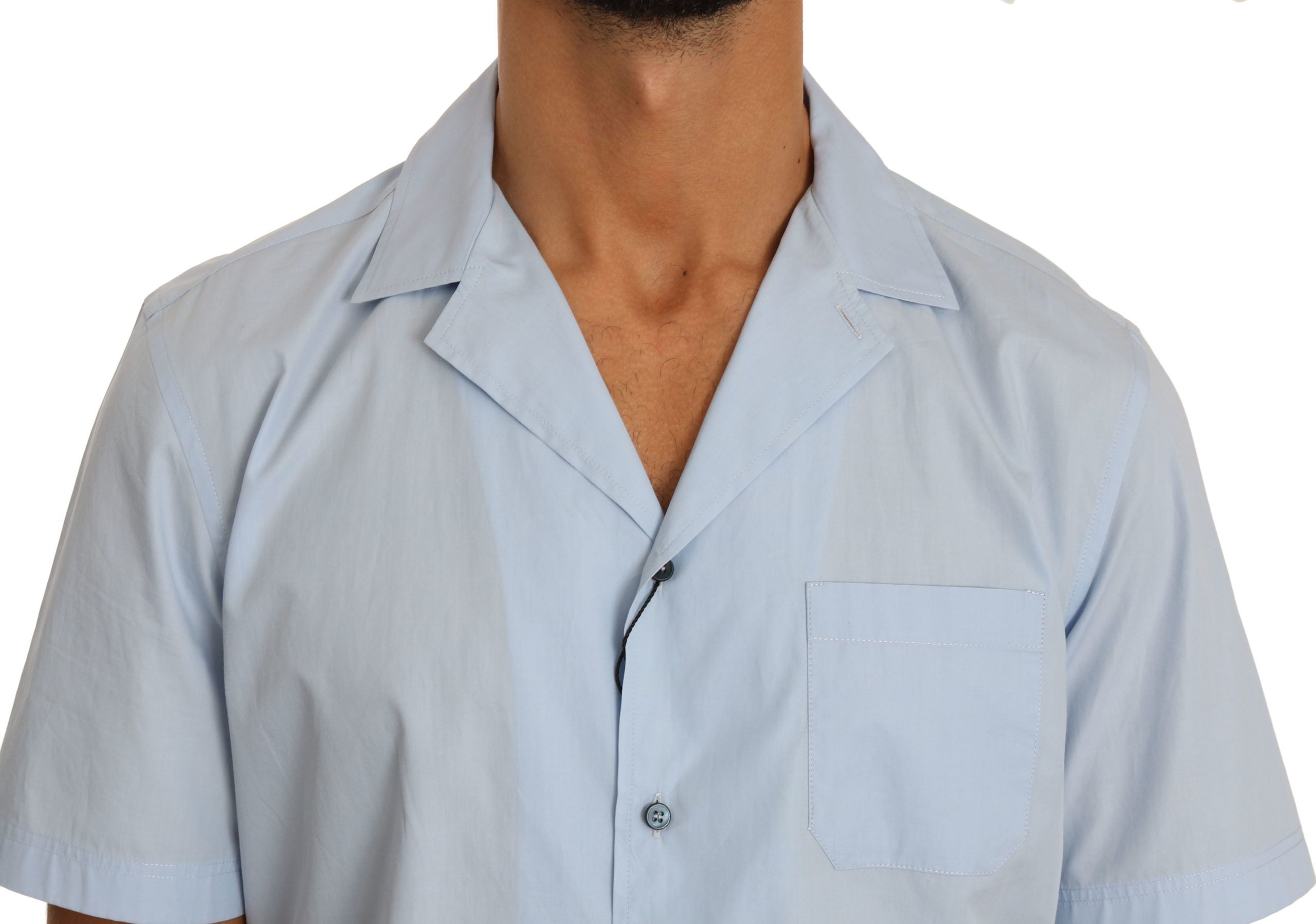 Dolce & Gabbana Elegant Blue Cotton Casual Men's Shirt