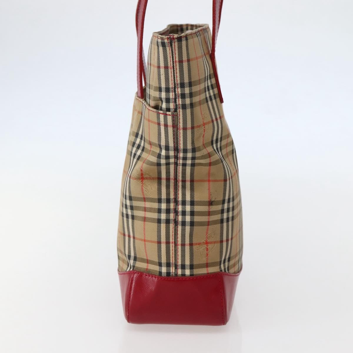 Burberry Nova Check Tote Canvas Check Pattern Beige Canvas Tote Bag Bag (Pre-Owned)