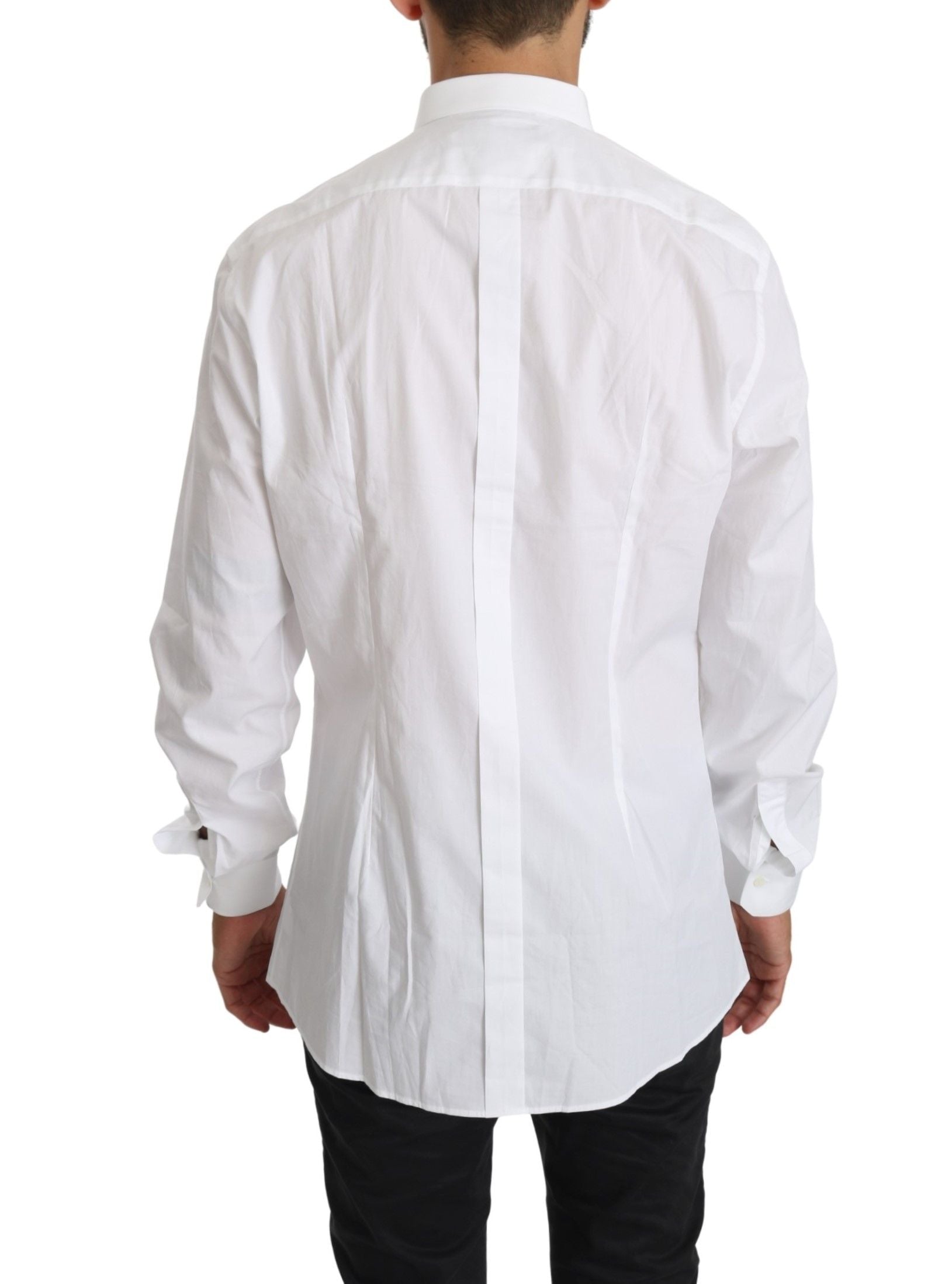 Dolce & Gabbana White Cotton Long Sleeve Top Men's Shirt