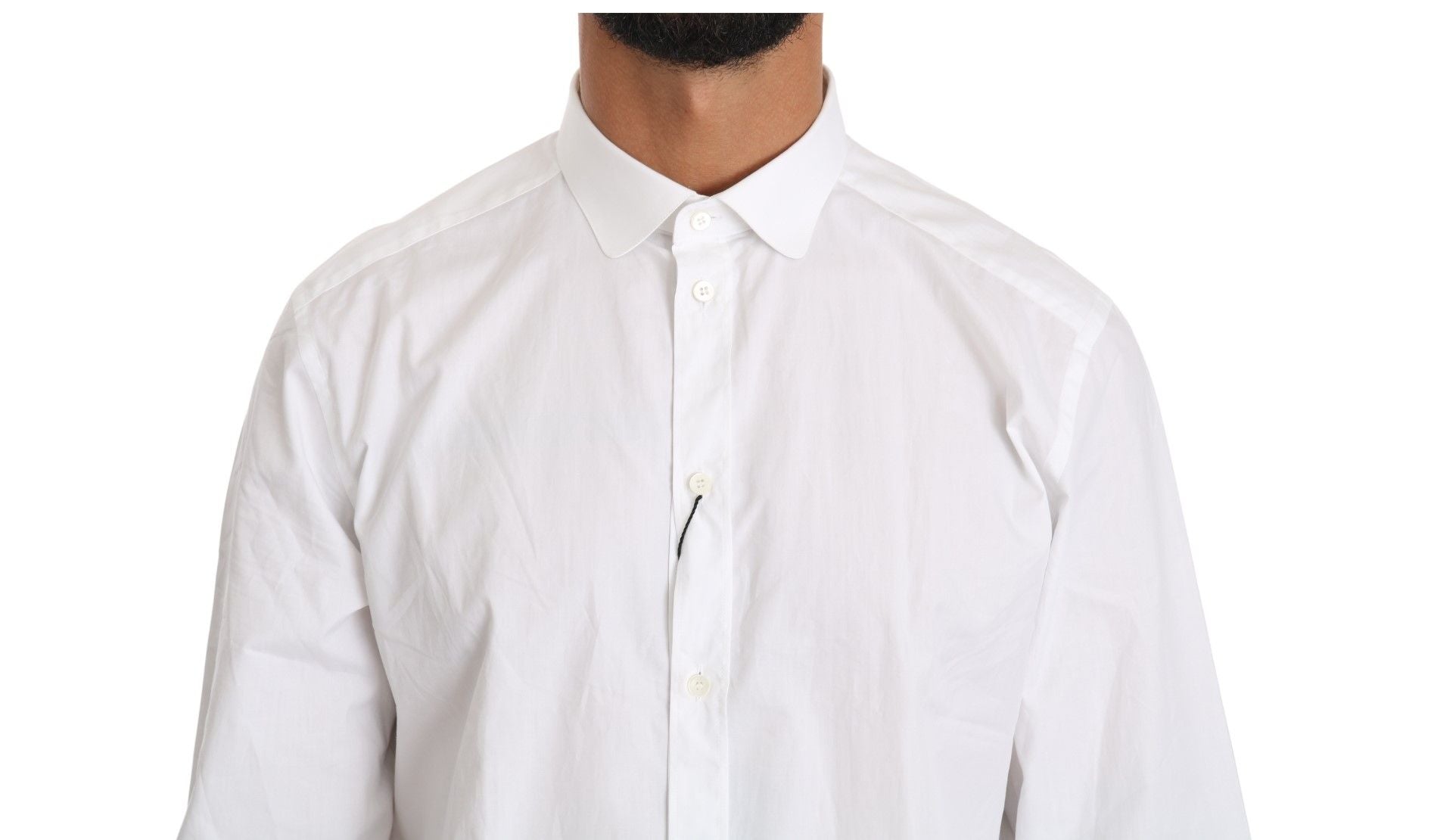 Dolce & Gabbana White Cotton Long Sleeve Top Men's Shirt