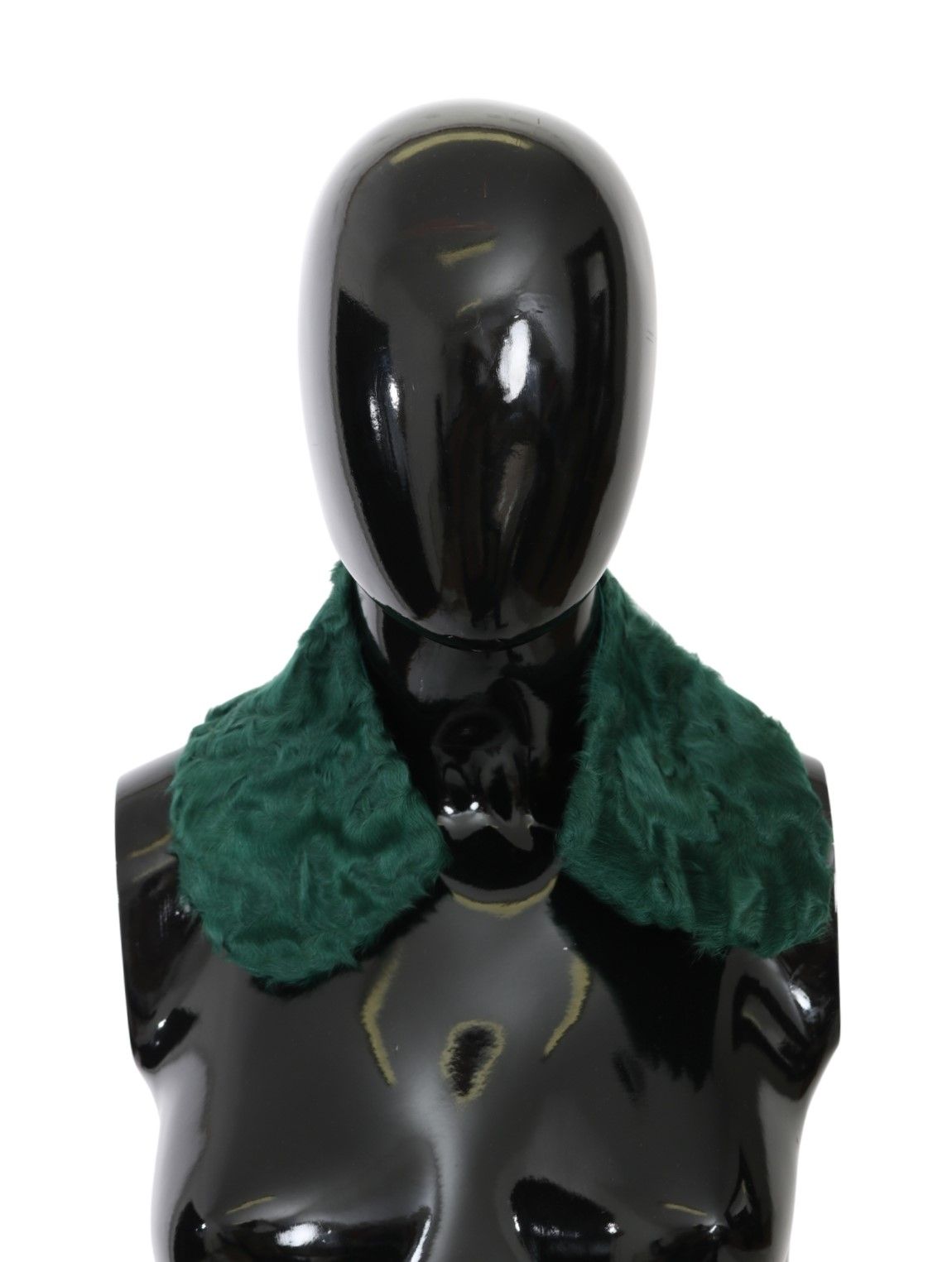 Dolce & Gabbana Green Fur Shoulder Collar Wrap Lambskin Women's Scarf
