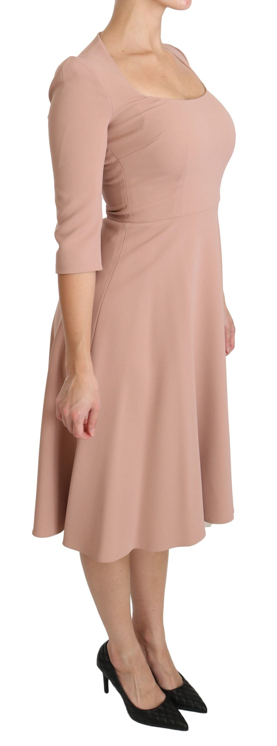 Dolce & Gabbana Pink 3/4 Sleeves A-line Viscose Women's Dress