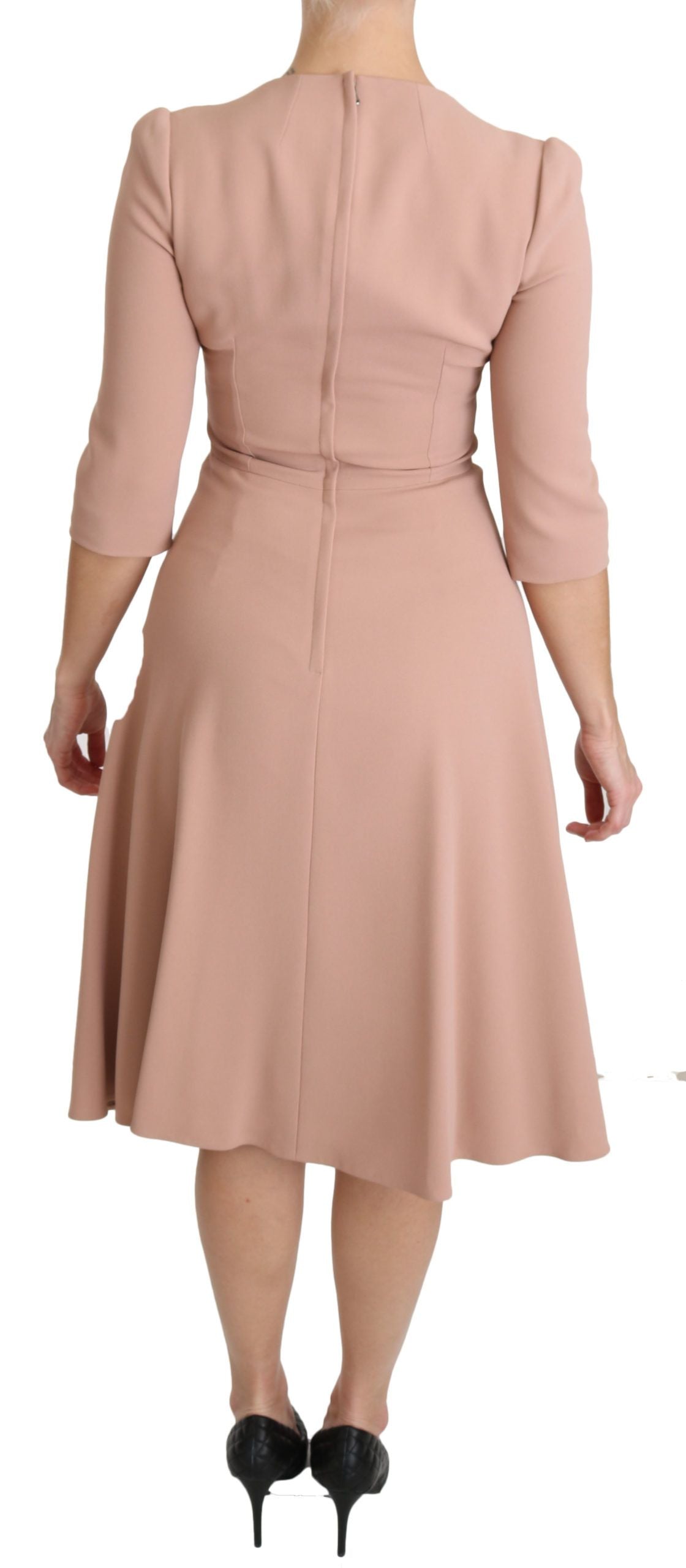 Dolce & Gabbana Pink 3/4 Sleeves A-line Viscose Women's Dress