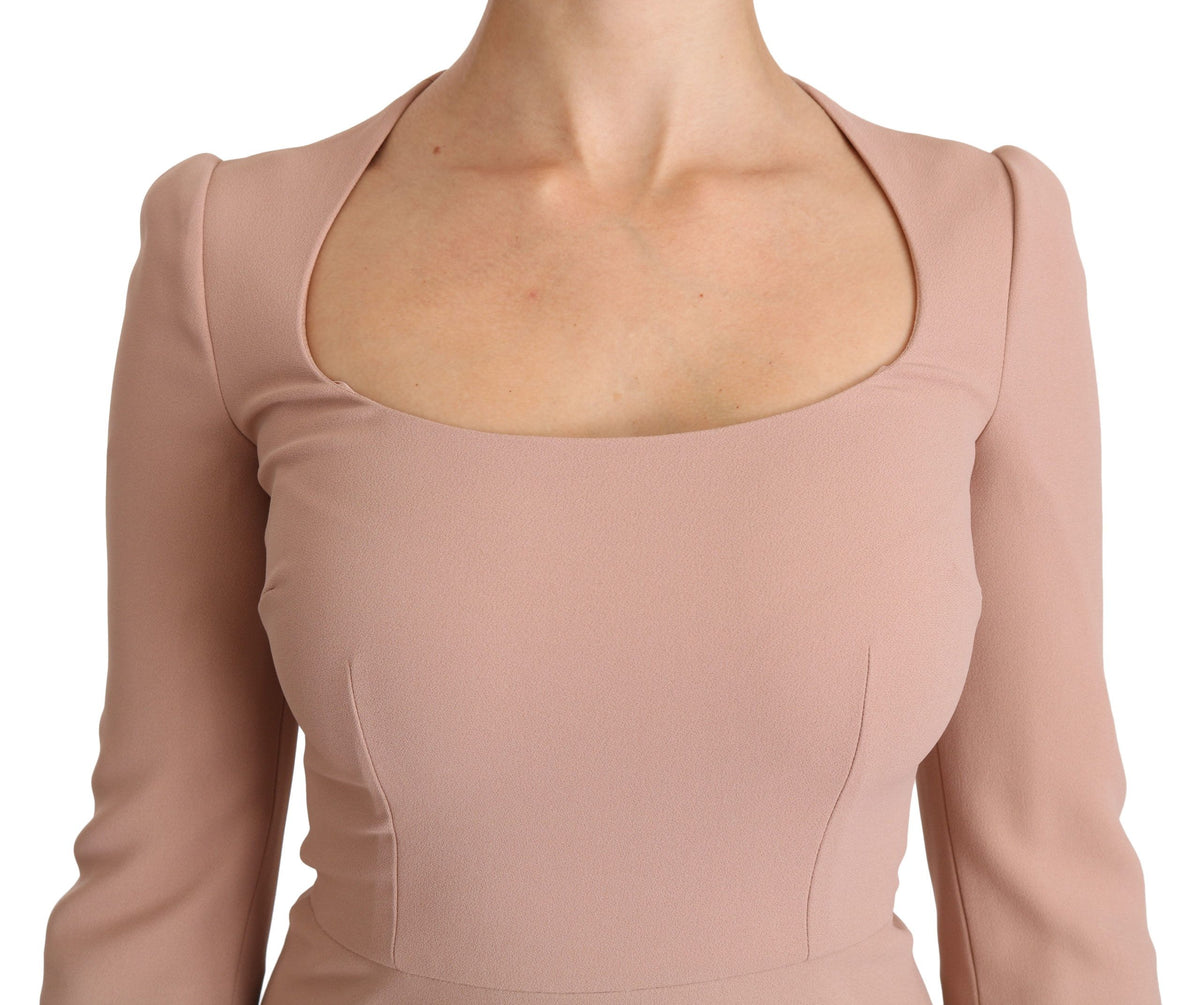 Dolce & Gabbana Pink 3/4 Sleeves A-line Viscose Women's Dress