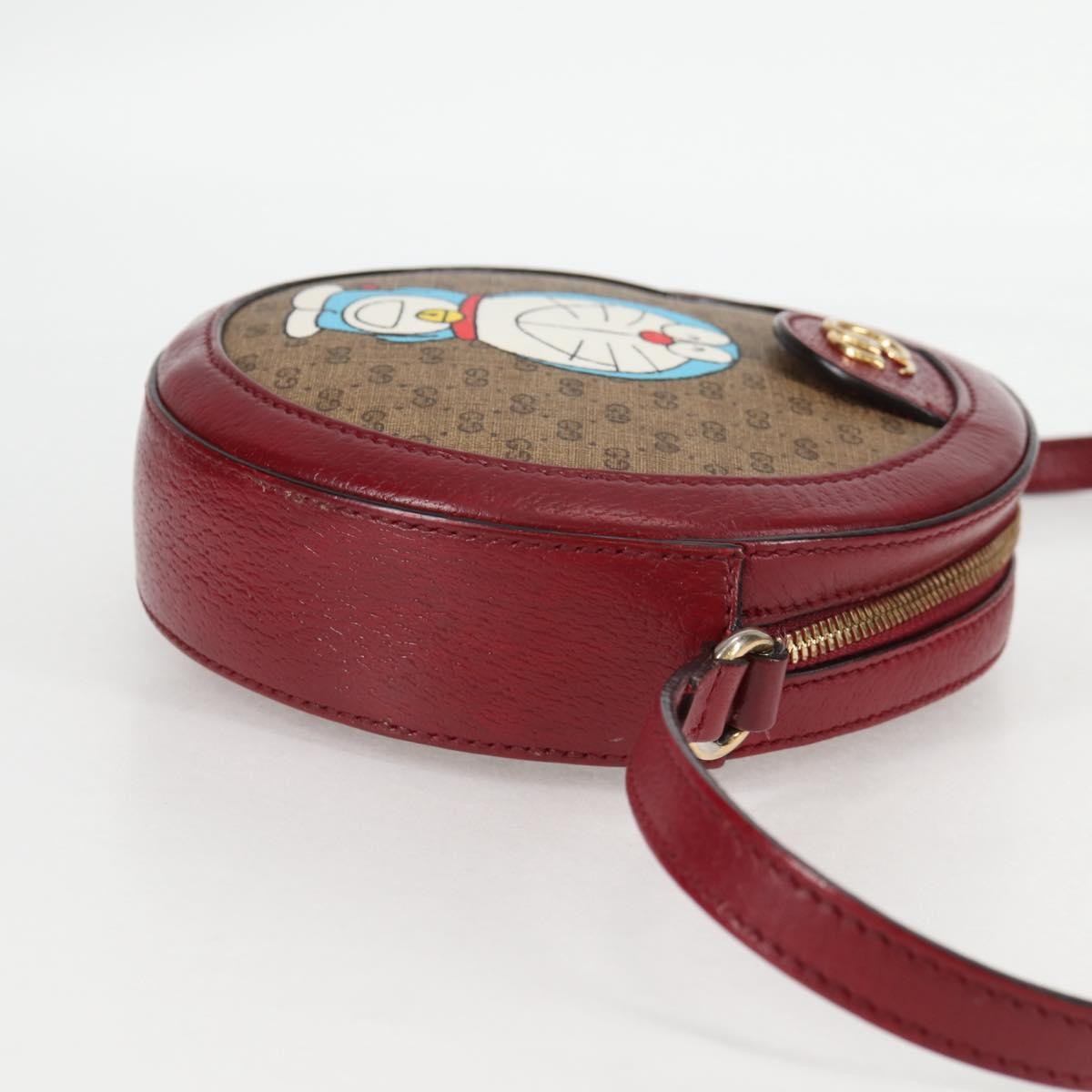 Gucci Doraemon Round Printed Mini Gg Coated Canvas Beige Canvas Shoulder Bag Bag (Pre-Owned)