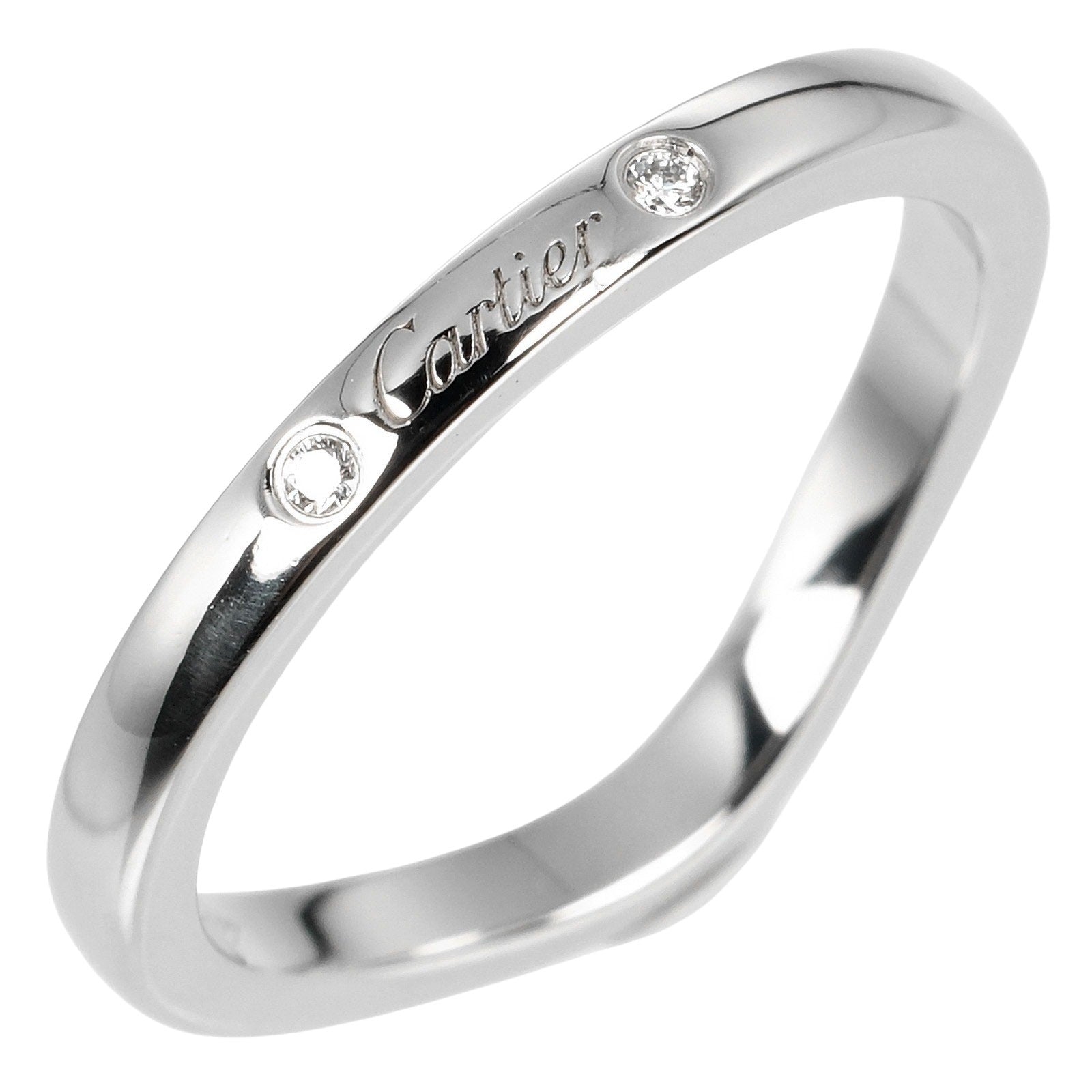 Cartier Ballerine Silver Platinum Ring Jewelry (Pre-Owned)