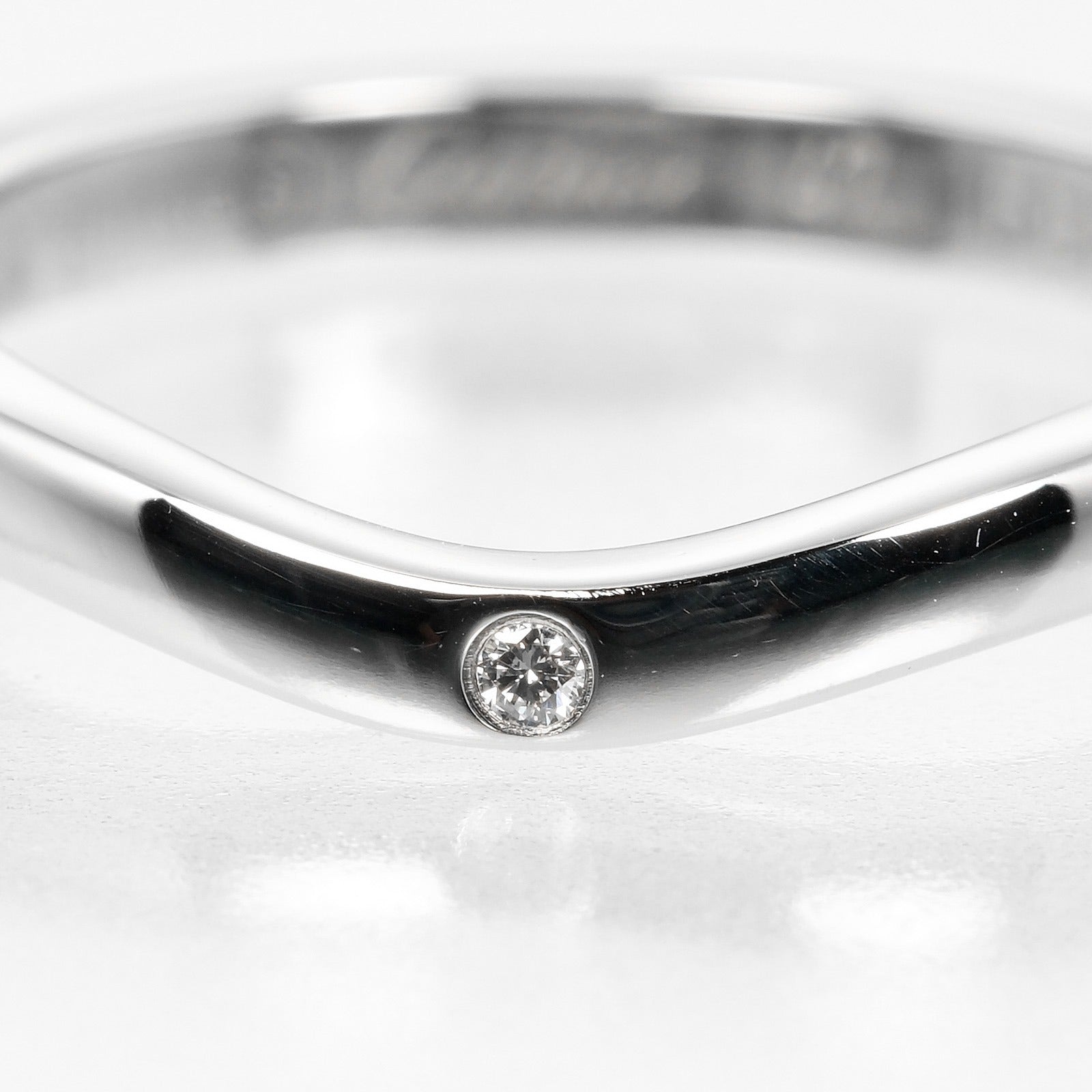 Cartier Ballerine Silver Platinum Ring Jewelry (Pre-Owned)