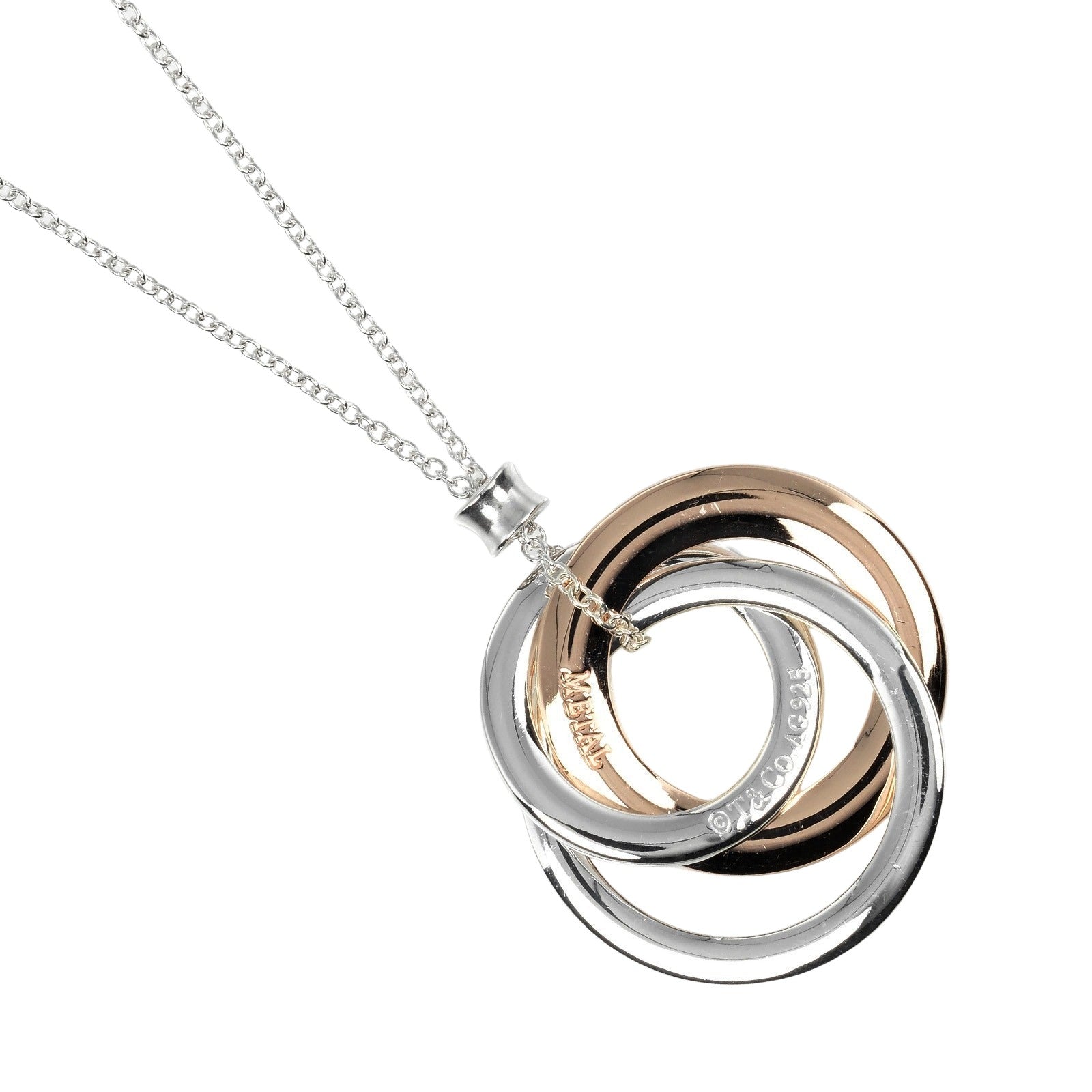 Tiffany & Co 1837 Interlocking Silver Silver Necklace Jewelry (Pre-Owned)