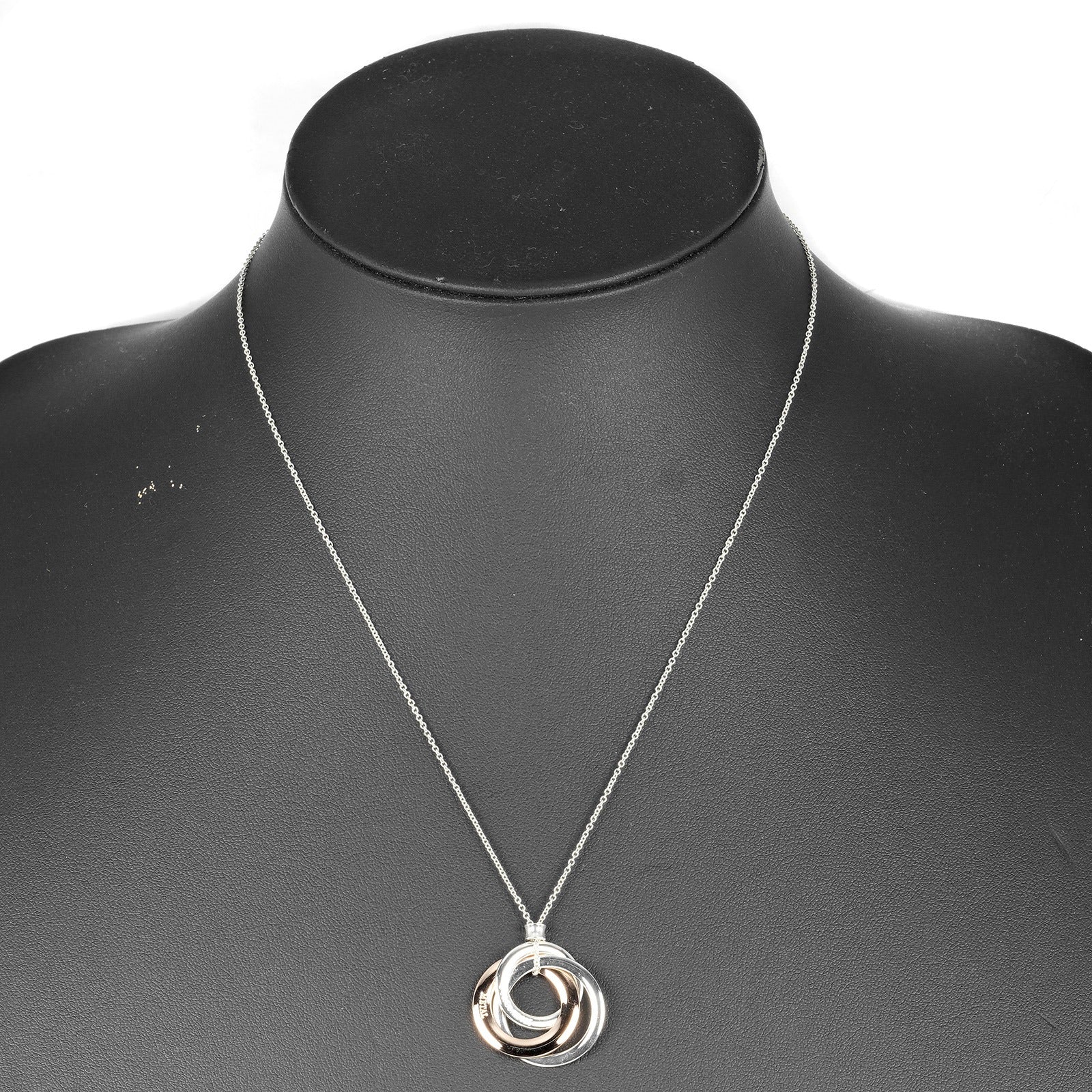 Tiffany & Co 1837 Interlocking Silver Silver Necklace Jewelry (Pre-Owned)