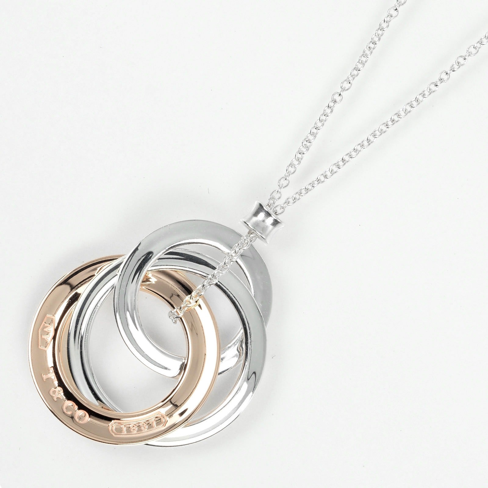 Tiffany & Co 1837 Interlocking Silver Silver Necklace Jewelry (Pre-Owned)