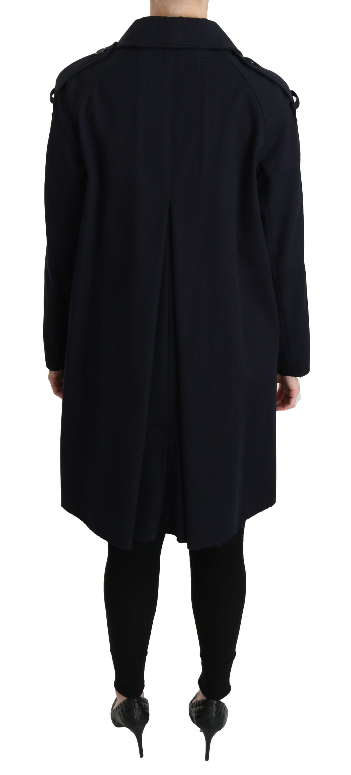 Dolce & Gabbana Coat Blue Cotton Women Trench Women's Jacket