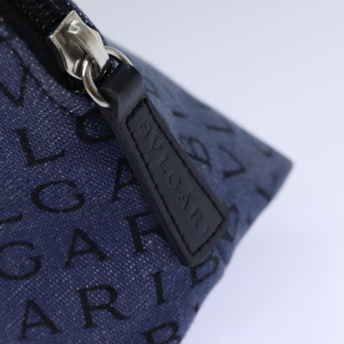 Bvlgari Pouch Canvas Blue Canvas Clutche & Pouche Bag (Pre-Owned)