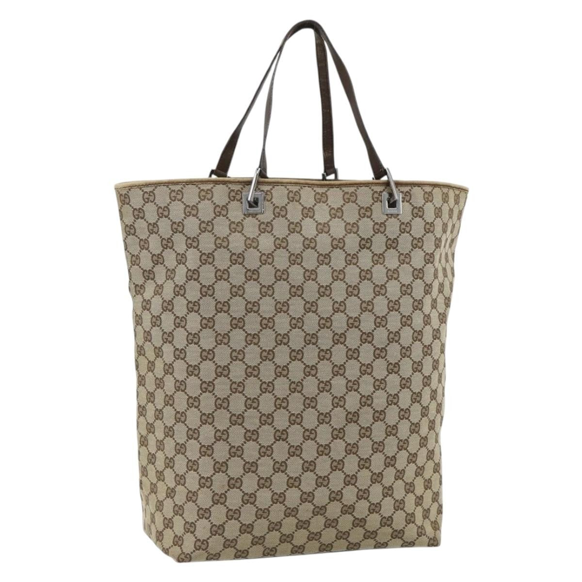 Gucci Vertical Tote Gg Canvas Beige Canvas Tote Bag Bag (Pre-Owned)
