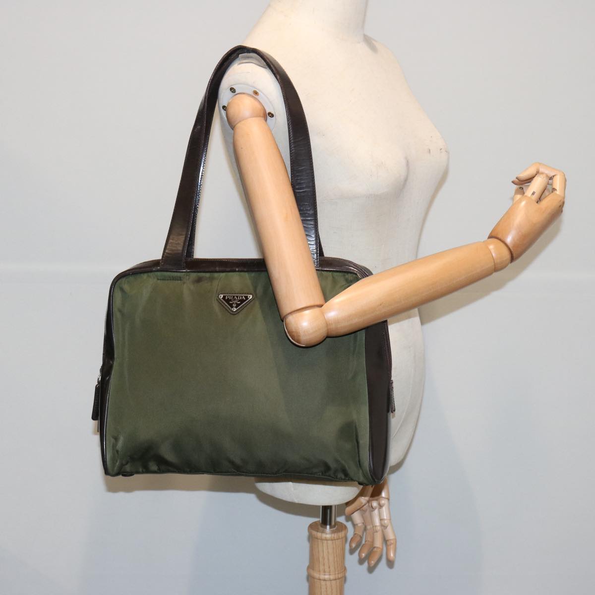Prada Green Synthetic Tote Bag (Pre-Owned)
