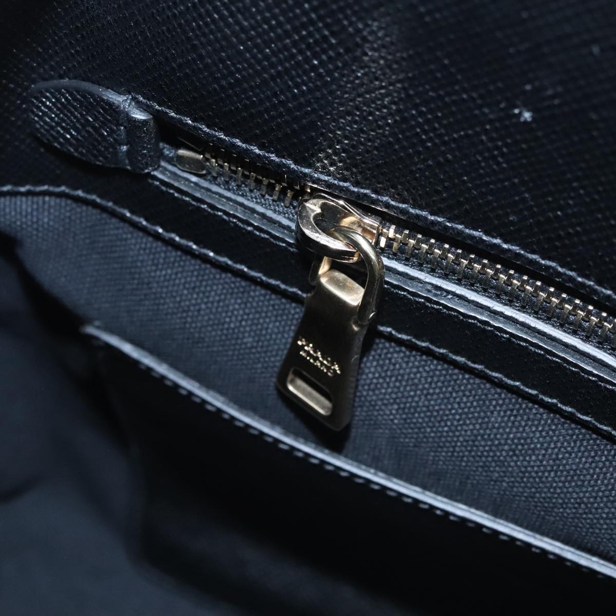 Prada Canapa Black Leather Handbag (Pre-Owned)