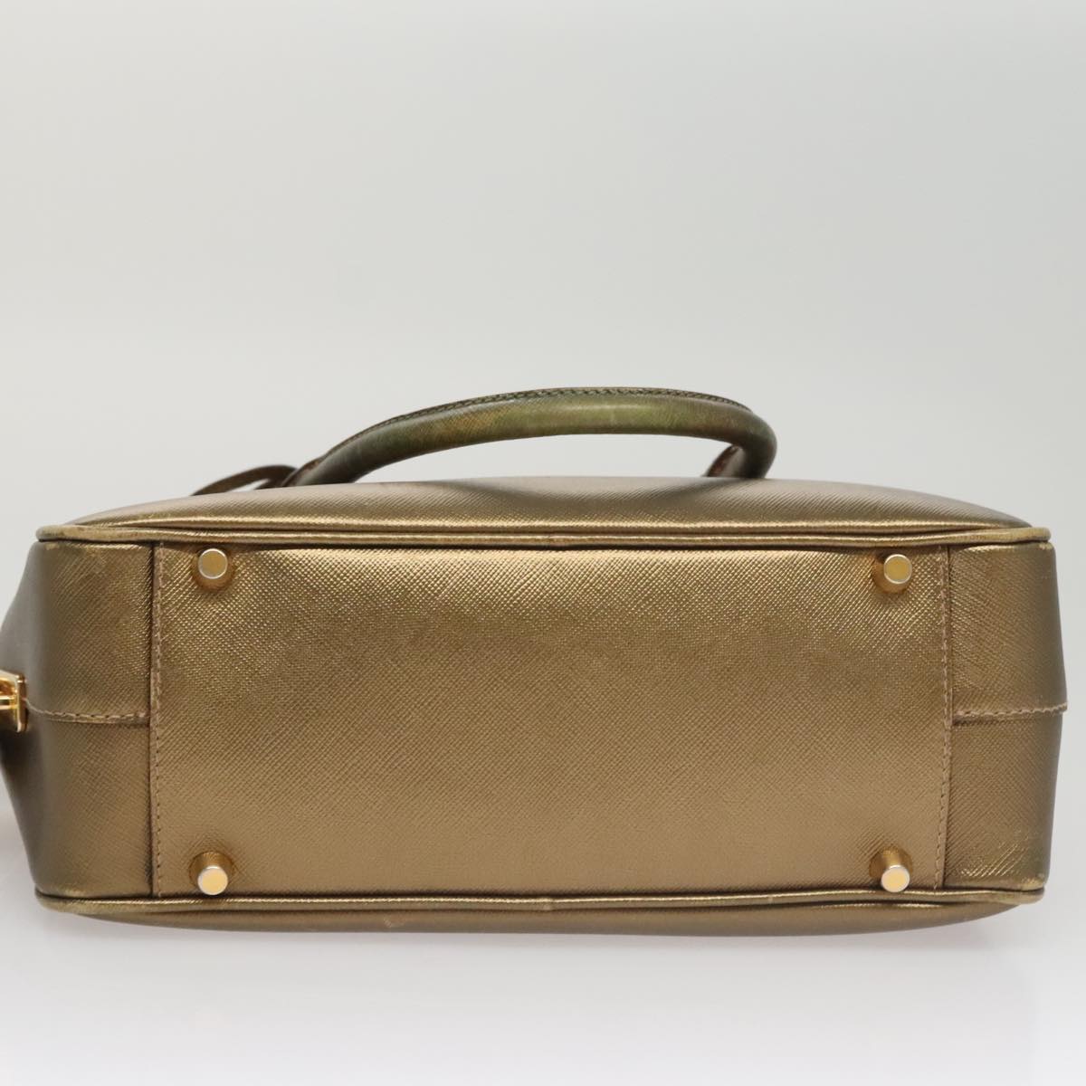Prada Bauletto Gold Leather Handbag (Pre-Owned)