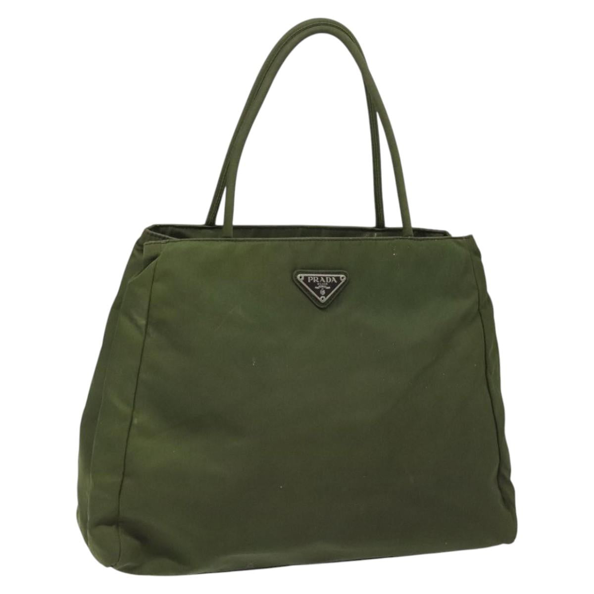 Prada Khaki Synthetic Tote Bag (Pre-Owned)