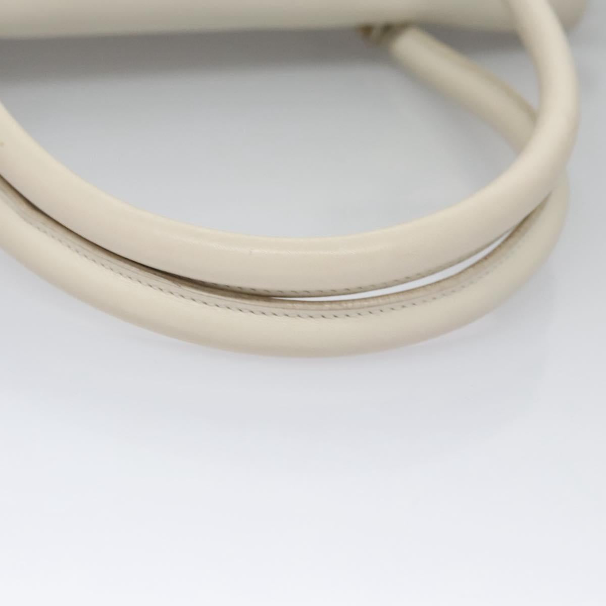 Salvatore Ferragamo Gancini Beige Leather Shoulder Bag (Pre-Owned)