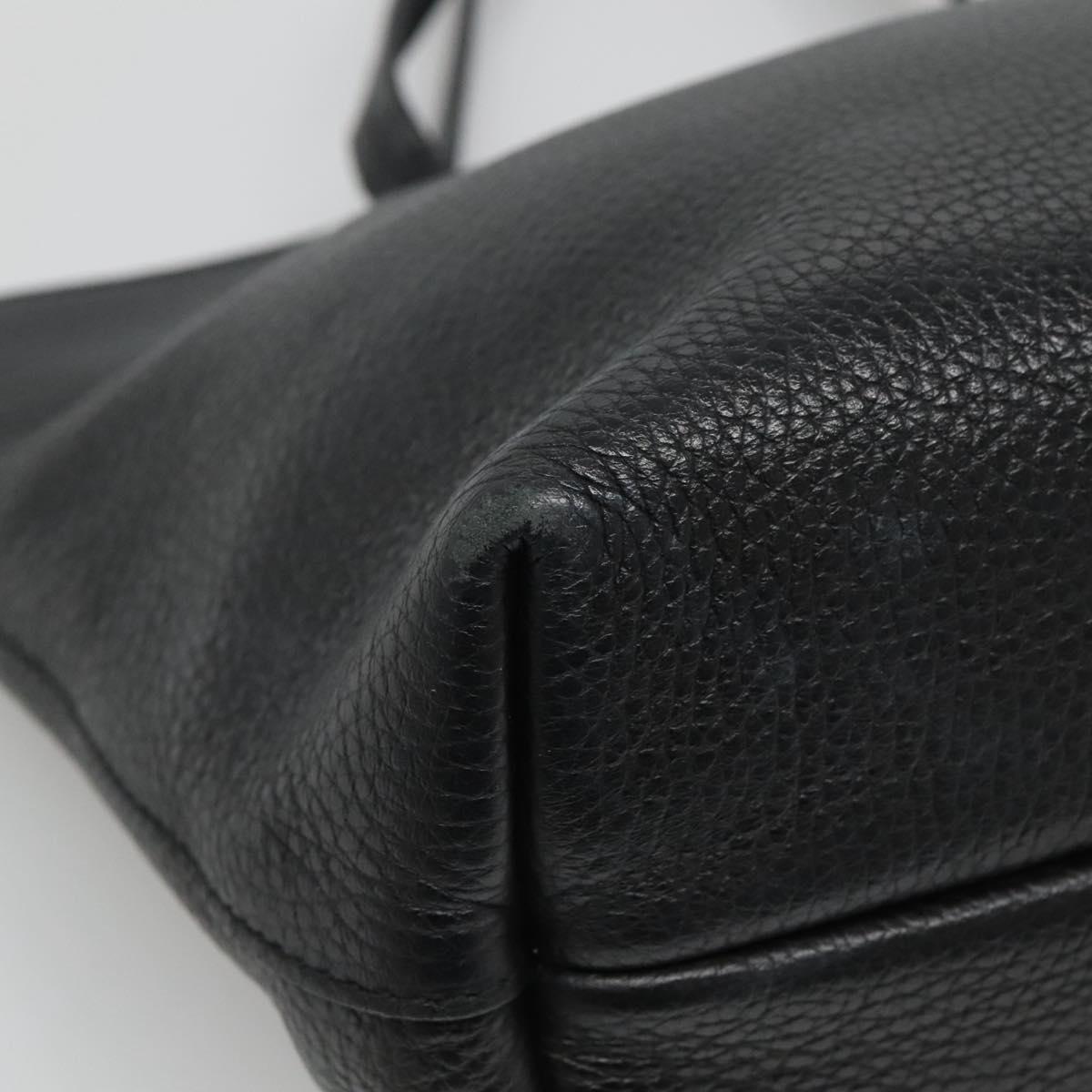 Salvatore Ferragamo Gancini Black Leather Handbag (Pre-Owned)