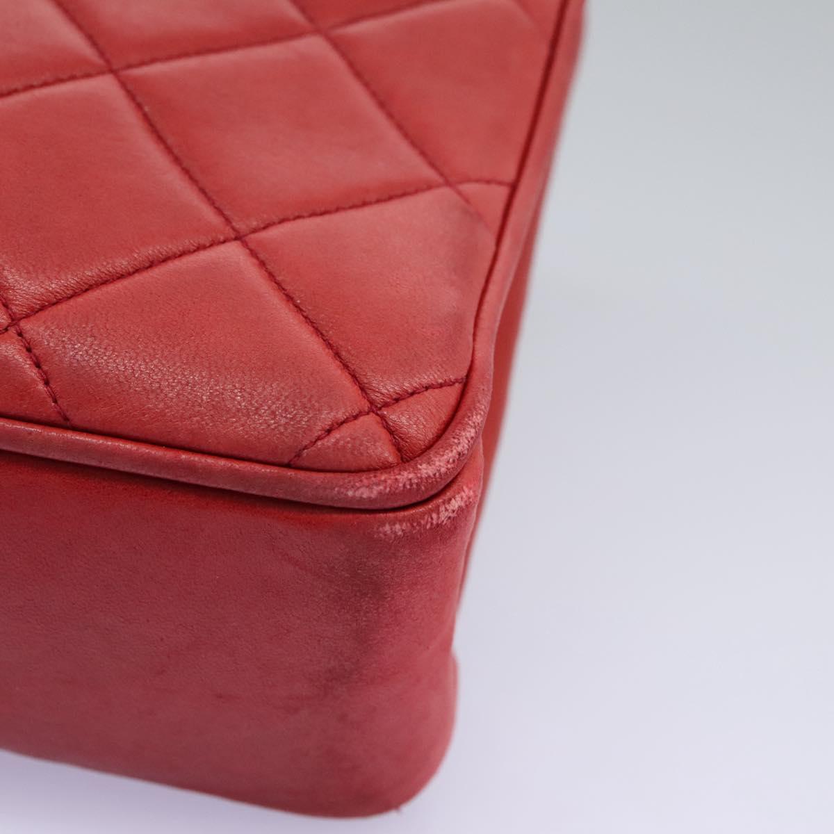 Chanel Matelassé Red Leather Shoulder Bag (Pre-Owned)