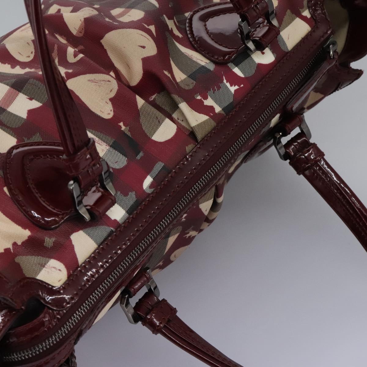 Burberry Heart Burgundy Canvas Travel Bag (Pre-Owned)