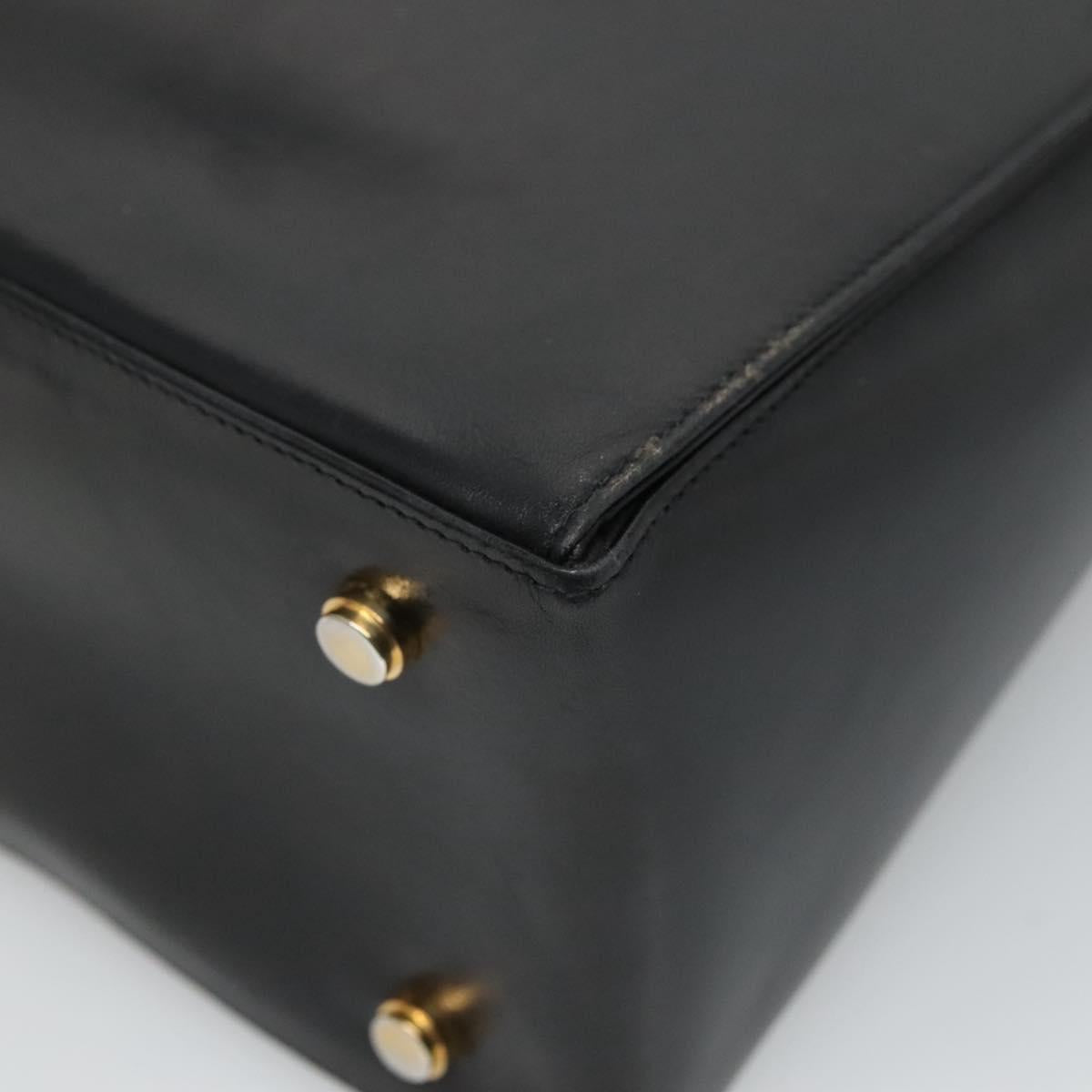 Salvatore Ferragamo Gancini Black Leather Handbag (Pre-Owned)