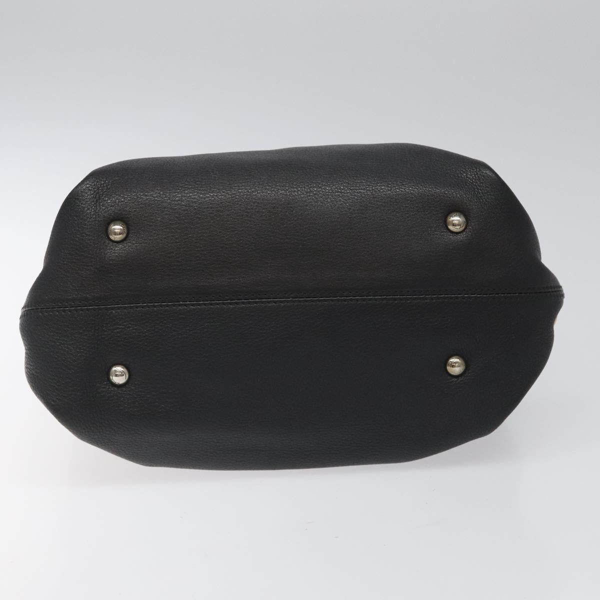Salvatore Ferragamo Gancini Black Leather Handbag (Pre-Owned)
