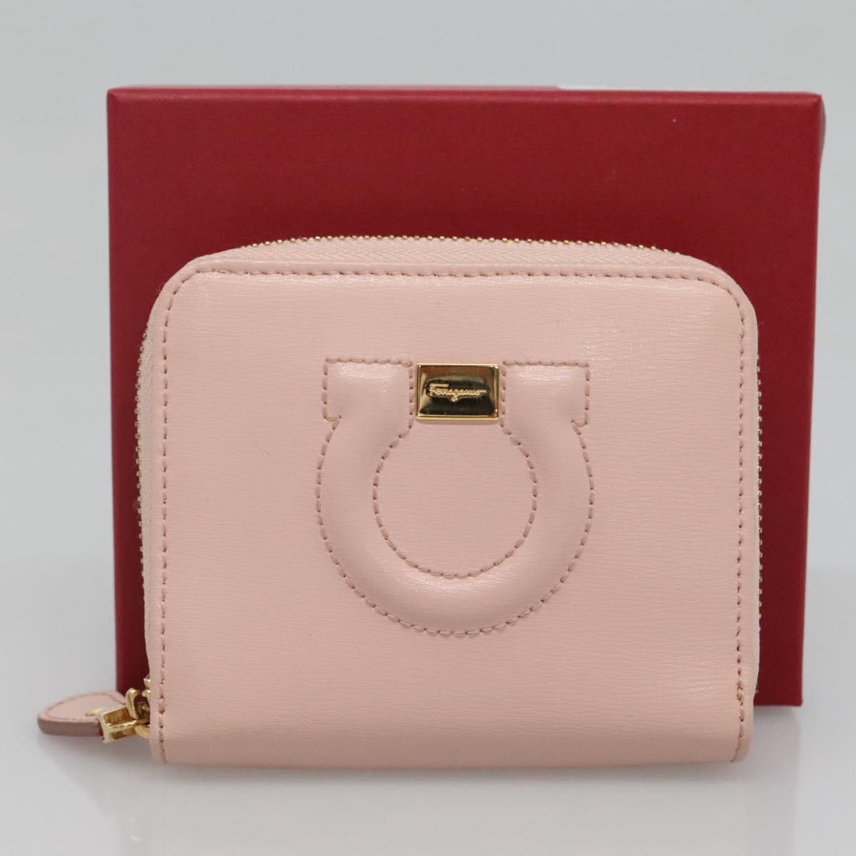 Salvatore Ferragamo Gancio Pink Leather Wallet (Pre-Owned)