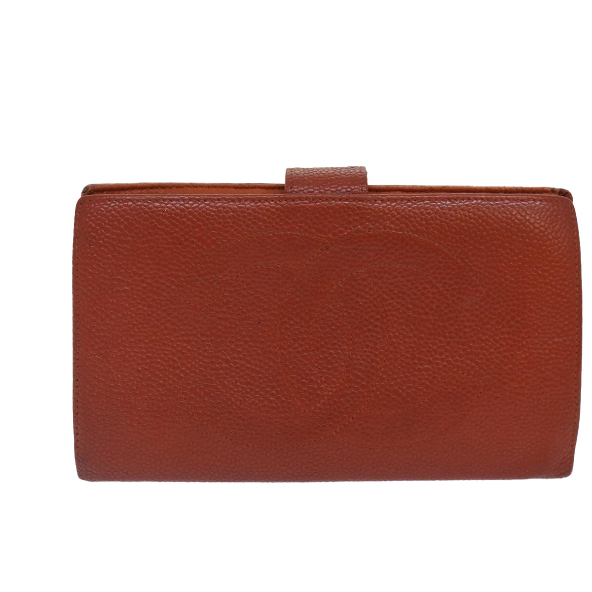 Chanel Porte Carte Orange Leather Wallet (Pre-Owned)