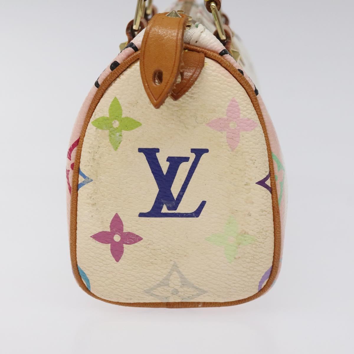 Louis Vuitton Mini Speedy White Canvas Handbag (Pre-Owned)