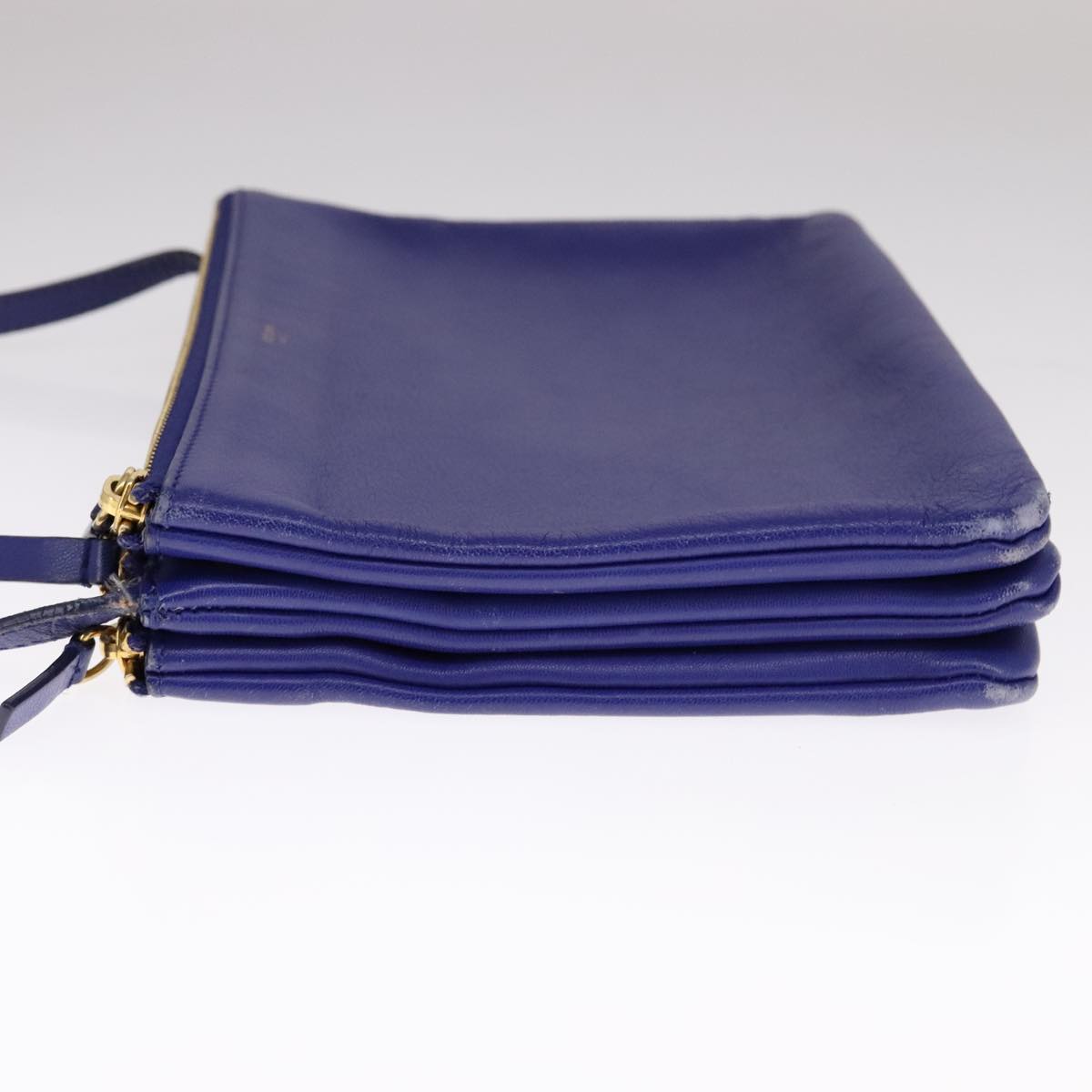 Céline Trio Blue Leather Shoulder Bag (Pre-Owned)