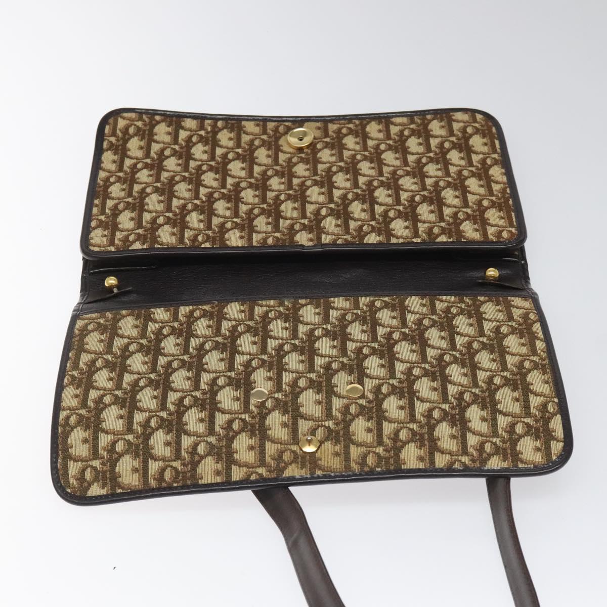 Dior Trotteur Brown Canvas Shoulder Bag (Pre-Owned)