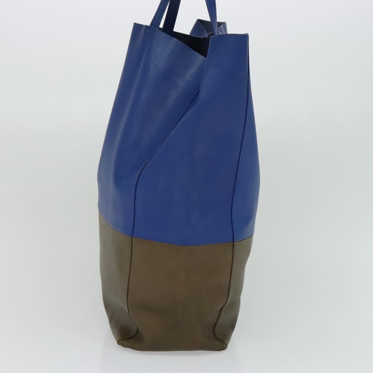 Céline Cabas Vertical Blue Leather Handbag (Pre-Owned)