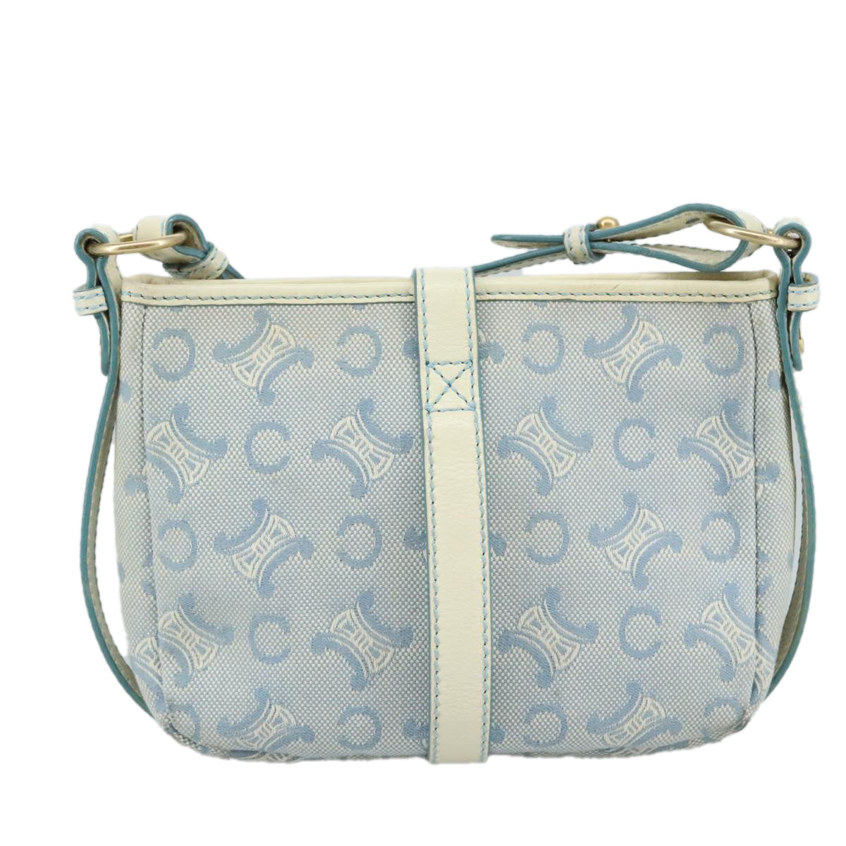 Céline Macadam Blue Canvas Shoulder Bag (Pre-Owned)