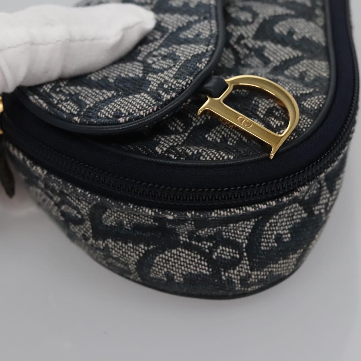 Dior Saddle Navy Canvas Clutch Bag (Pre-Owned)