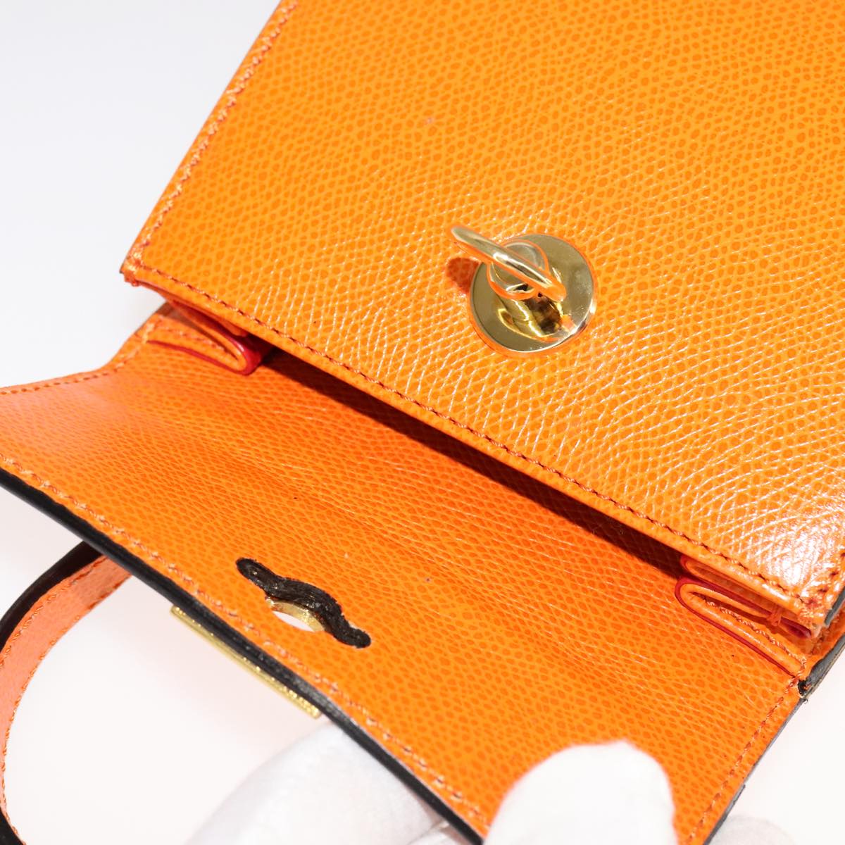 Céline Kelly Orange Leather Handbag (Pre-Owned)