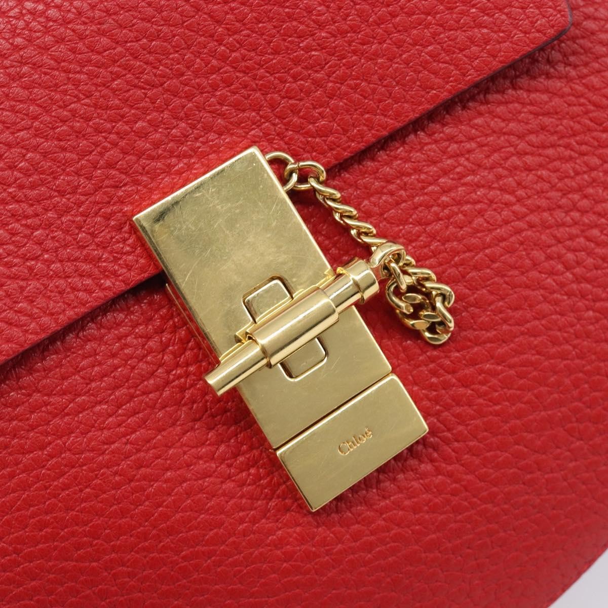 Chloe Drew Leather Red Leather Crossbody Bag Bag (Pre-Owned)
