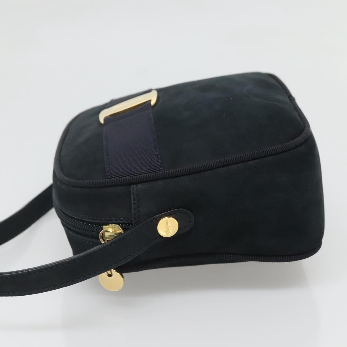 Salvatore Ferragamo Vara Bow Camera Leather Navy Suede Shoulder Bag Bag (Pre-Owned)