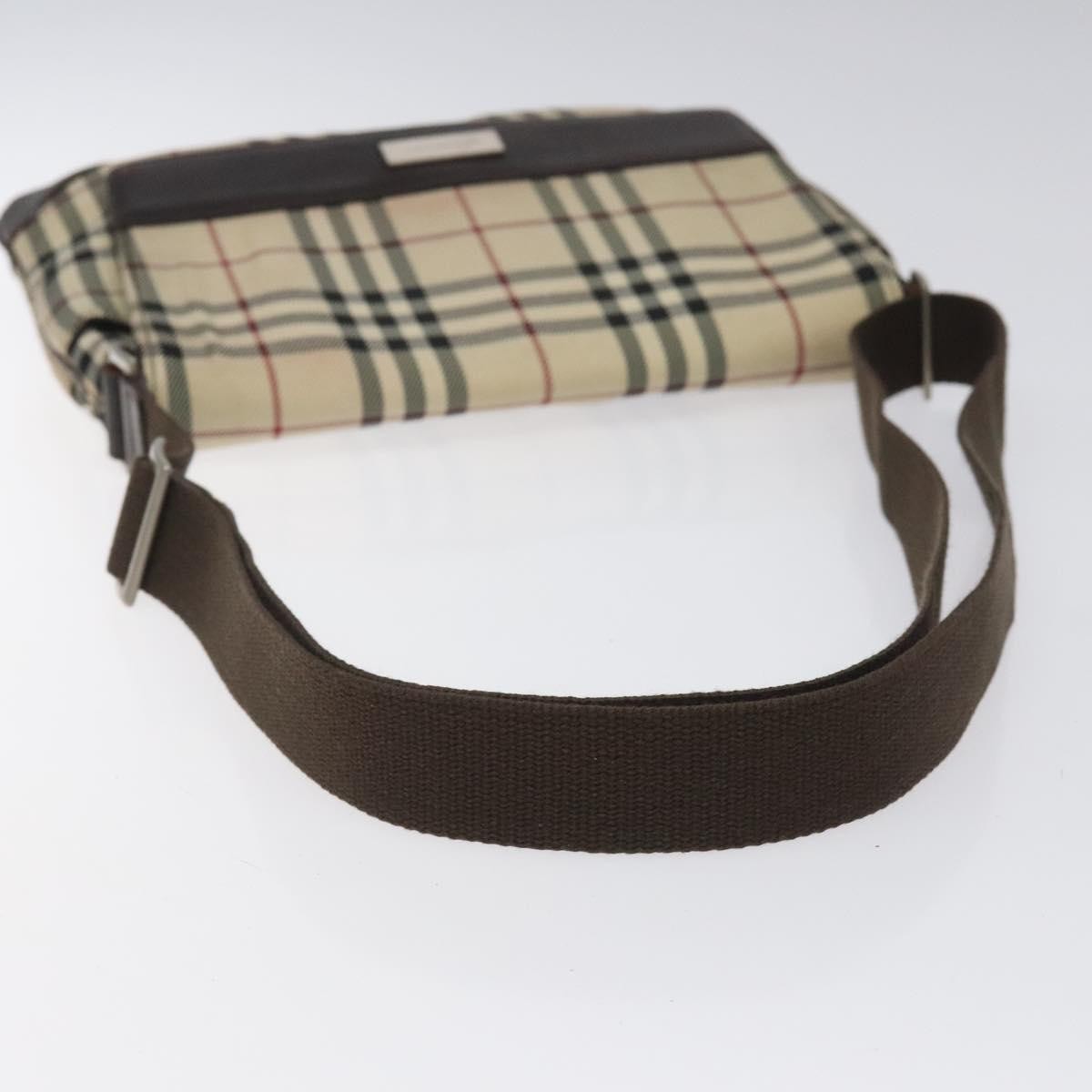 Burberry Nova Check Canvas And Leather Beige Canvas Shoulder Bag Bag (Pre-Owned)