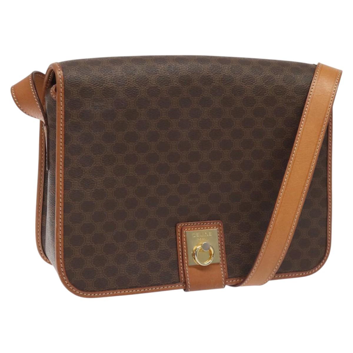 Céline Macadam Brown Canvas Shoulder Bag (Pre-Owned)
