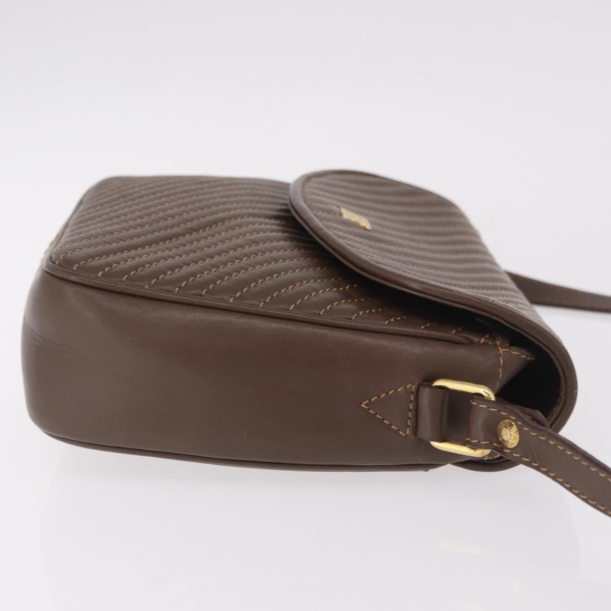 Celine Macadam Leather Brown Leather Shoulder Bag Bag (Pre-Owned)