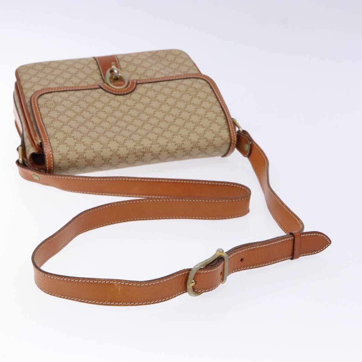 Celine Vintage Macadam Canvas And Leather Beige Canvas Bag (Pre-Owned)