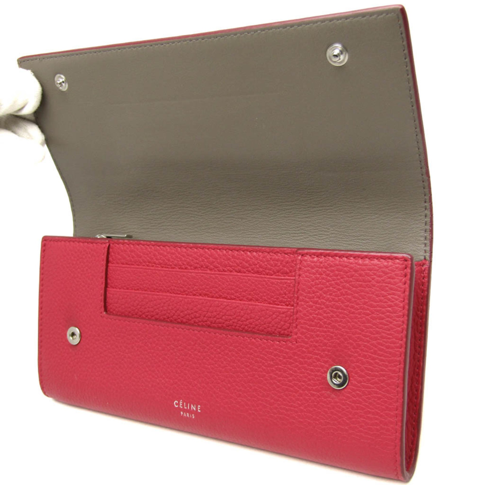 Celine Multifunction Flap Leather Pink Leather Wallets Accessory (Pre-Owned)