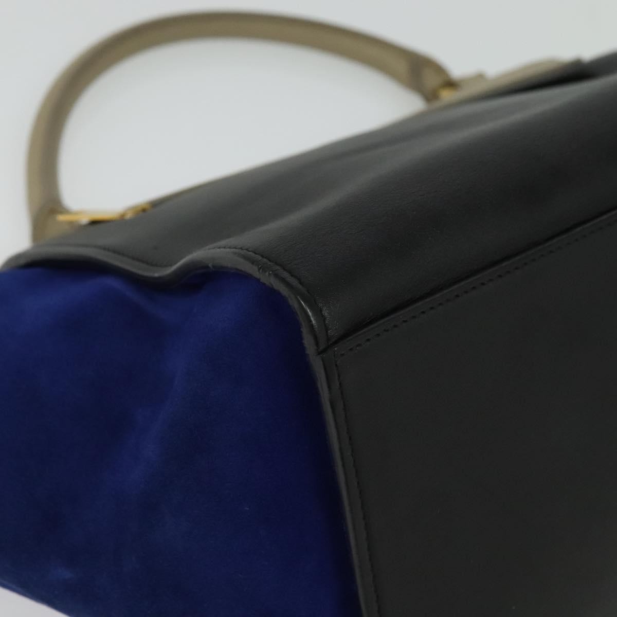 Celine Tricolor Trapeze Leather Beige Leather Handbag (Pre-Owned)