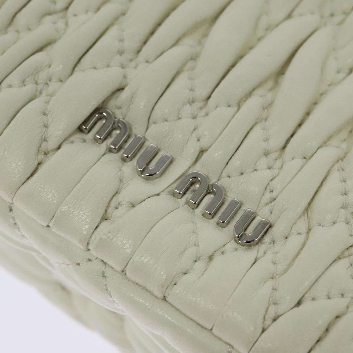 Miu Miu Crystal White Leather Shoulder Bag (Pre-Owned)