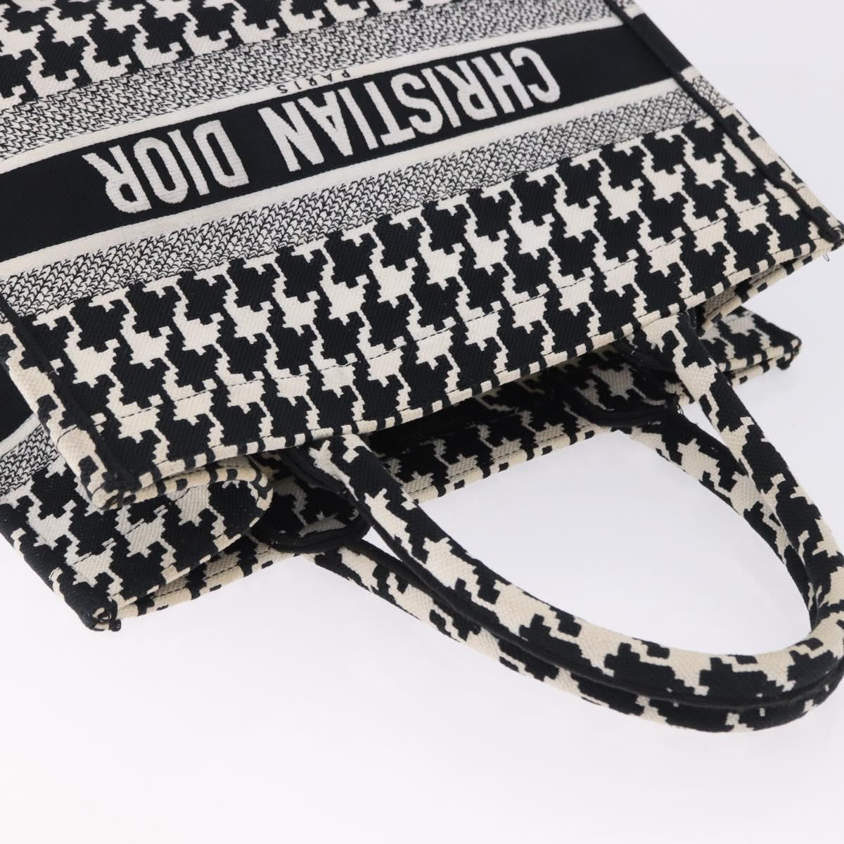 Christian Dior Book Houndstooth Canvas Black Canvas Tote Bag Bag (Pre-Owned)