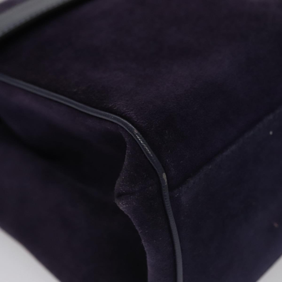 Céline Logo Du Cercle Purple Suede Handbag (Pre-Owned)